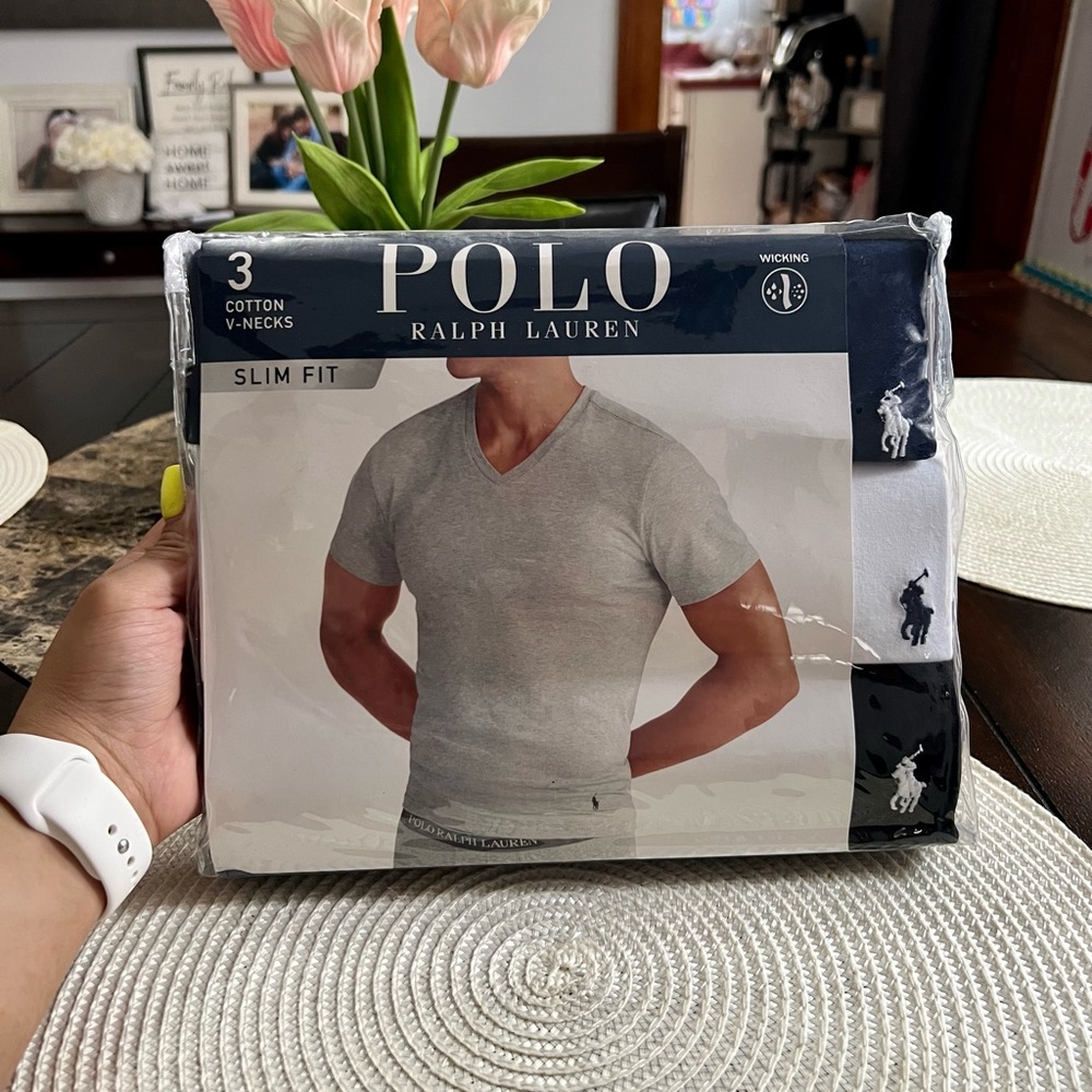 Polo Ralph Lauren 3 Cotton V necks Slim Fit
